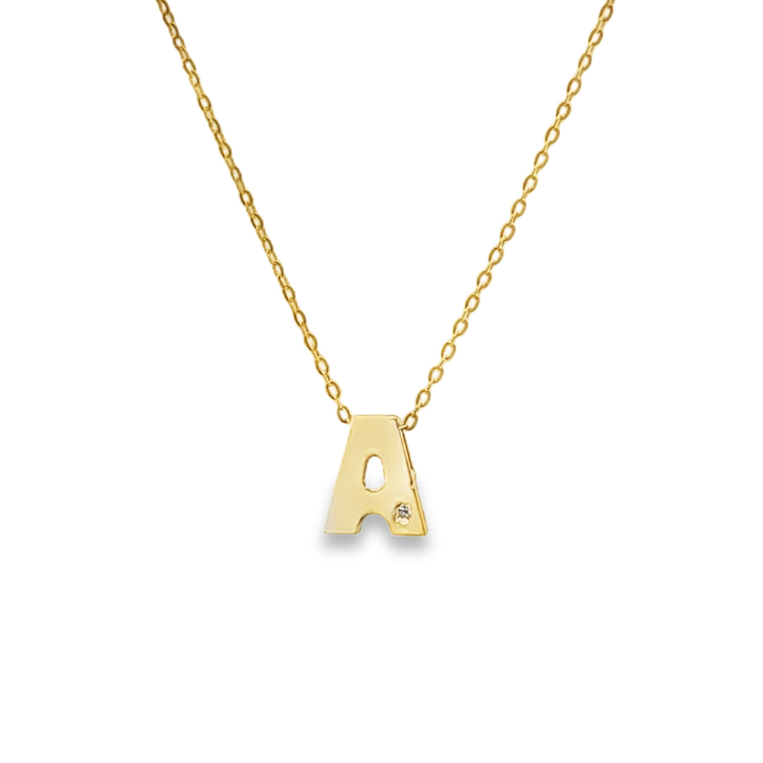 Gold Diamond Initial Necklace
