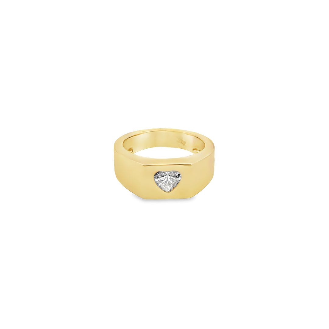 Heart Diamond Pinky Ring