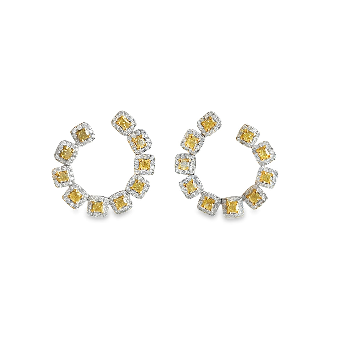 Yellow Diamond Inside Out Earrings