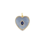 Load image into Gallery viewer, Sapphire &amp; Diamonds Blue Lace Agate Heart Pendant
