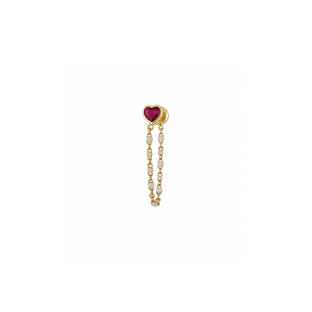 Ruby Bezel Chain Piercing