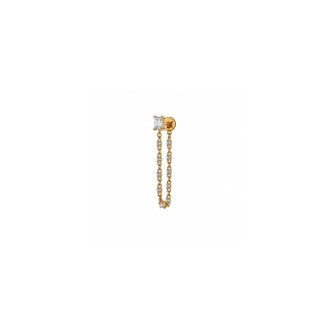 Emerald Cut Diamond Chain Piercing