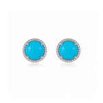 Load image into Gallery viewer, Turquoise Studs with Diamond Halo
