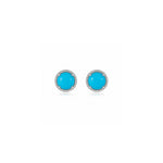 Load image into Gallery viewer, Turquoise Studs with Diamond Halo
