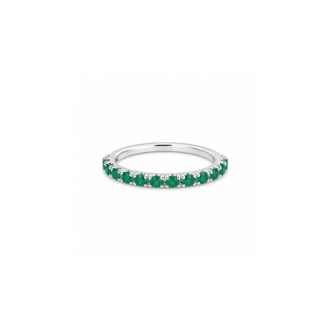 Gemstone Half Eternity Ring