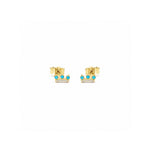Load image into Gallery viewer, Triple Turquoise &amp; Diamond Piercing/Earring
