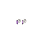 Load image into Gallery viewer, Amethyst Baguette Piercing/Earrings
