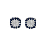 Load image into Gallery viewer, Diamond with Sapphires Halo Earrings
