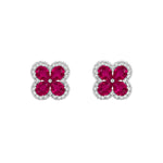 Load image into Gallery viewer, Ruby Flower Studs

