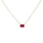 Load image into Gallery viewer, Ruby Necklace with Diamond Halo
