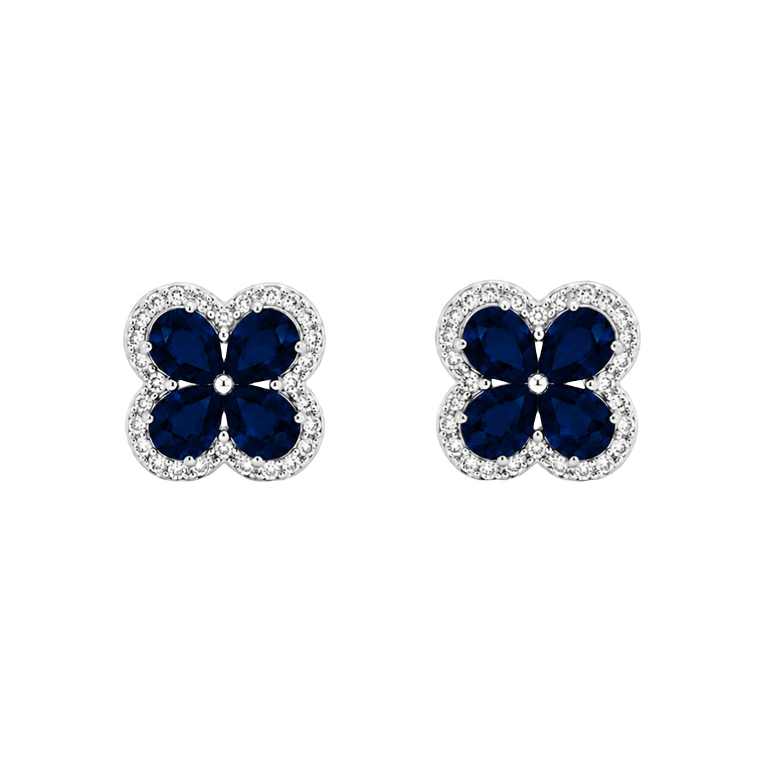 Sapphire Flower Studs