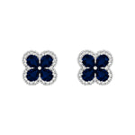 Load image into Gallery viewer, Sapphire Flower Studs
