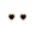 Load image into Gallery viewer, Sapphire Heart Studs with Diamond Halo
