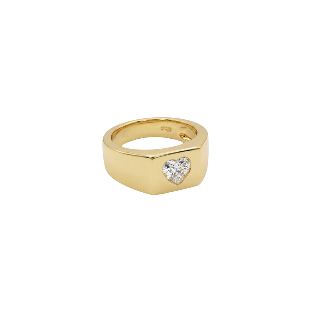 Heart Diamond Pinky Ring