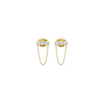 Load image into Gallery viewer, Diamond Bar Chain Piercing/Earrings
