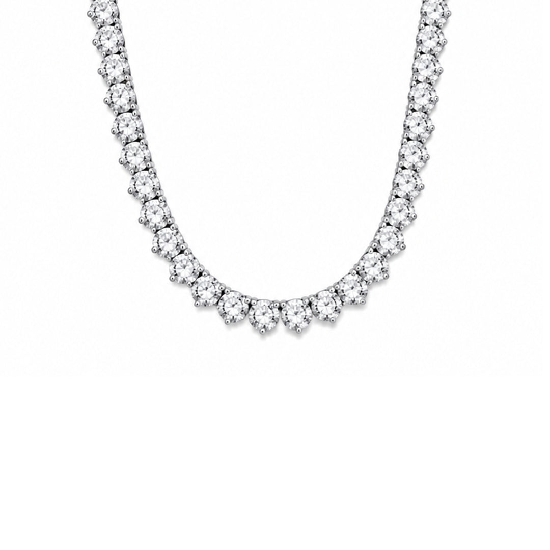 Three-Prong Diamond Tennis Necklace