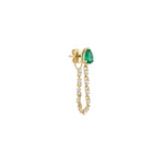 Load image into Gallery viewer, Emerald Pear Piercing &amp; Diamond Chain
