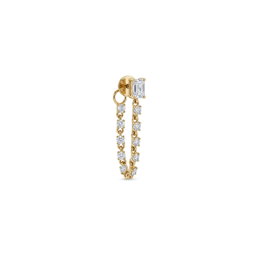 Emerald Cut Diamond Chain Piercing