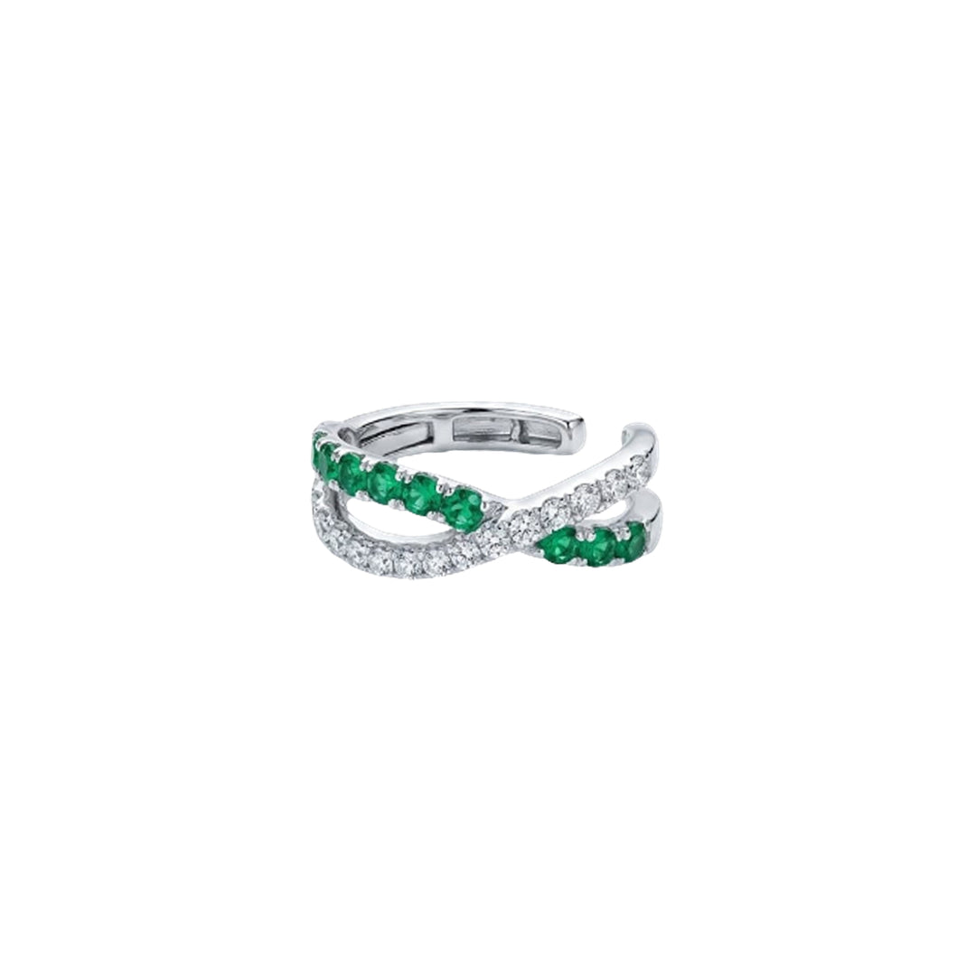 Diamond & Emerald X Earcuff