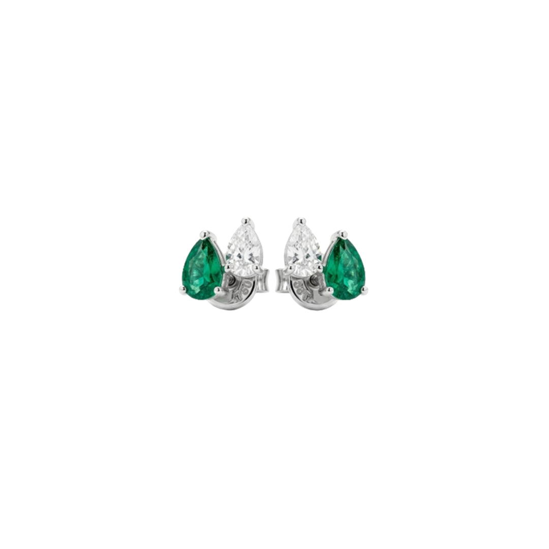 Piercing/Earring Toi et Moi Emerald & Diamond