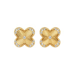 Load image into Gallery viewer, Diamond Golden Flower Studs
