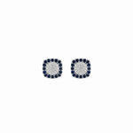 Load image into Gallery viewer, Diamond with Sapphires Halo Earrings
