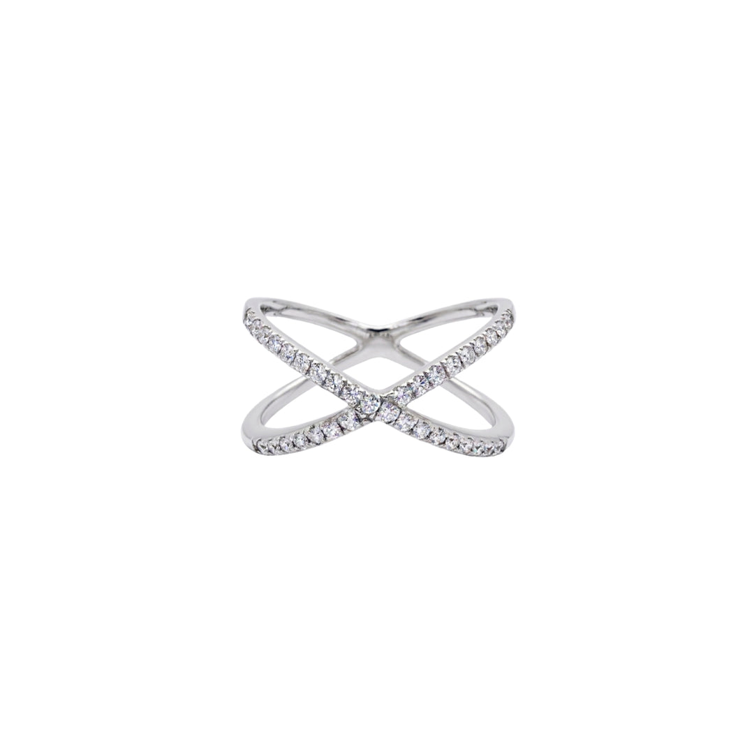 Diamonds X-shaped Ring