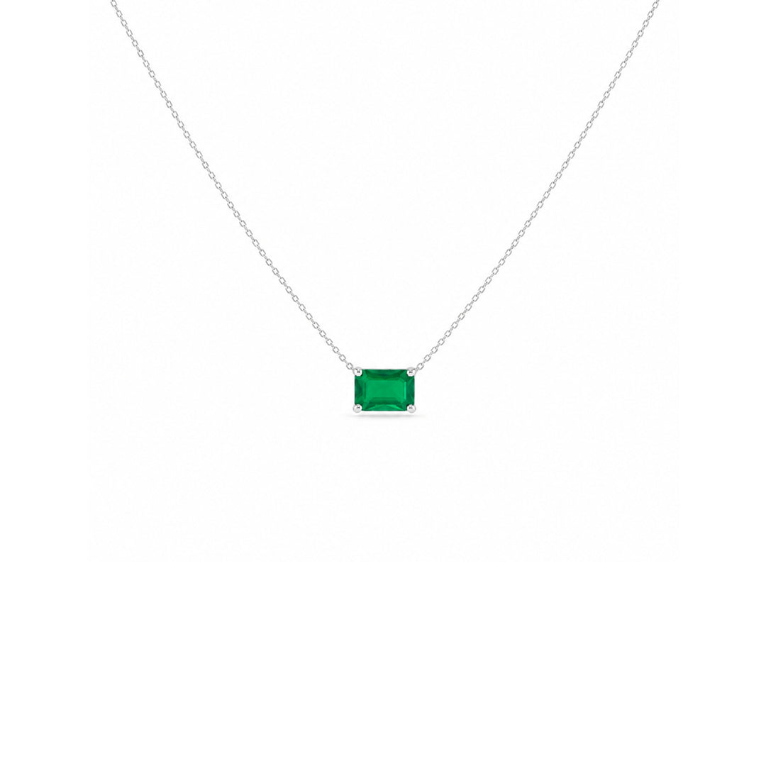 Emerald Solitaire Necklace