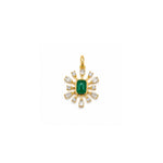 Load image into Gallery viewer, Diamond and Emerald Flower Pendant
