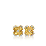 Load image into Gallery viewer, Diamond Golden Flower Studs

