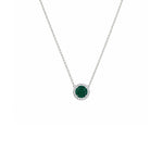 Load image into Gallery viewer, Round Emerald Necklace with Diamond Halo
