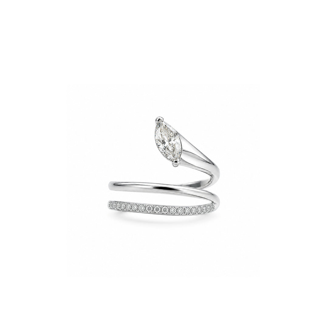 Marquise Diamond Spiral Ring